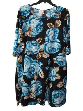 SWAK Designs Black Floral Midi Dress Size 2X
